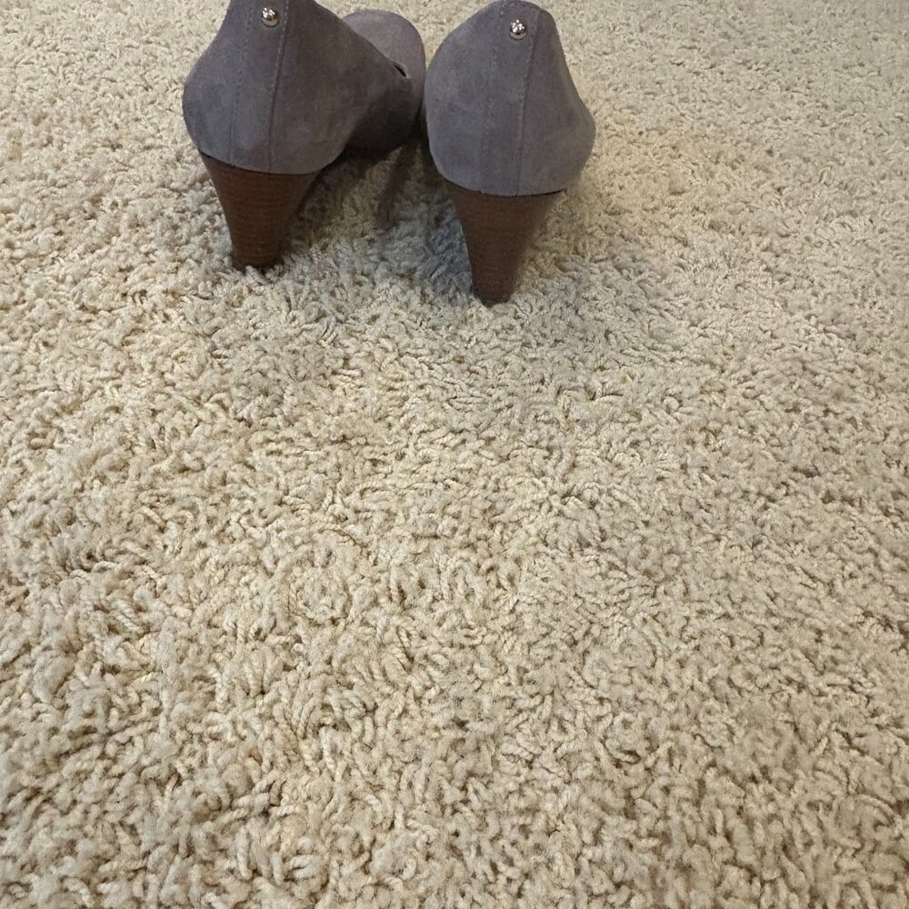 Gray Suede Wedge Heels - Picture 3 of 3